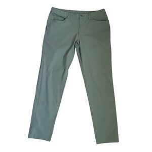 Lululemon ABC Pants Men 34x33 Gray Golf Slim Fit 5 Pocket Stretch Green LM5426S